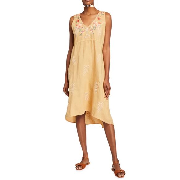 Johnny Was Caspin Linen Midi Dress Size XS - Picture 2 of 9